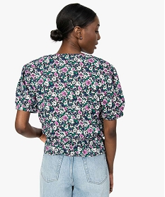 tee-shirt femme avec decollete cache-cœur – lulucastagnette imprime t-shirts manches courtesA696201_4