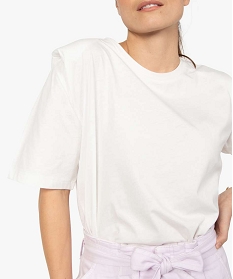 tee-shirt femme a manches courtes et epaulettes blancA696801_2