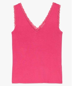 debardeur avec col v en dentelle femme rose t-shirts col vA701201_4