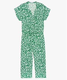combinaison femme grande taille a motifs fleuris vert pantalons et jeansA706501_4
