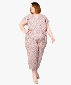 combinaison femme grande taille a motifs fleuris imprimeA706601_1