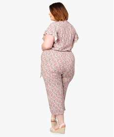 combinaison femme grande taille a motifs fleuris imprime pantalons et jeansA706601_3