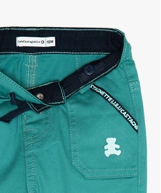pantalon bebe garcon avec poches surpiquees – lulu castagnette vert pantalonsA709901_2