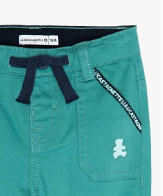 pantalon bebe garcon avec poches surpiquees – lulu castagnette vert pantalonsA709901_3