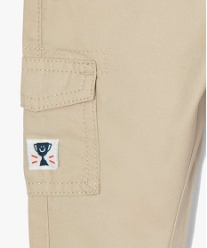 pantalon bebe garcon en toile avec poches a rabat beigeA710101_2