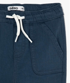 pantalon bebe garcon en toile avec larges poches plaquees bleu pantalonsA710401_2