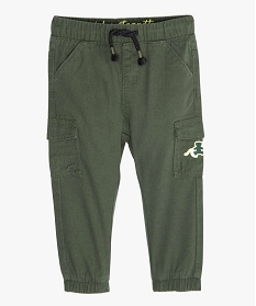 pantalon bebe garcon cargo - lulu castagnette vert pantalonsA710601_1