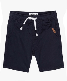 GEMO Bermuda bébé garçon en toile à taille élastiquée Bleu