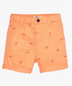 GEMO Bermuda bébé garçon en coton à petits motifs all over orange standard