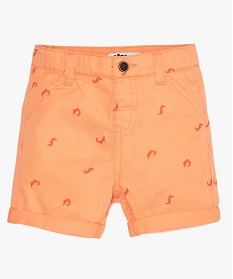 bermuda bebe garcon en coton a petits motifs all over orange shortsA712001_1