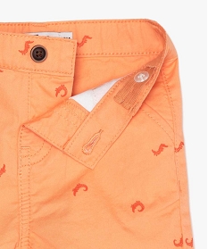 bermuda bebe garcon en coton a petits motifs all over orange shortsA712001_2