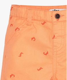 bermuda bebe garcon en coton a petits motifs all over orange shortsA712001_3
