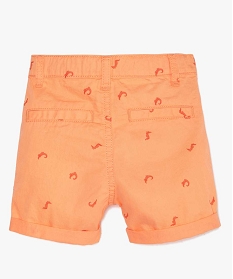 bermuda bebe garcon en coton a petits motifs all over orange shortsA712001_4