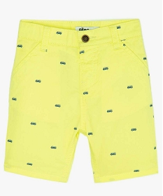 GEMO Bermuda bébé garçon en coton à petits motifs all over Jaune