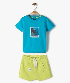 ensemble bebe garcon 2 pieces tee-shirt short en jersey (2 pieces) bleuA714601_1