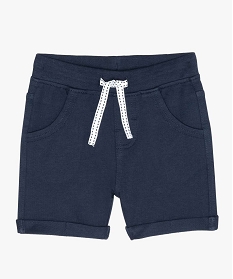 short bebe garcon confortable en jersey a taille elastiquee bleu shortsA716301_1