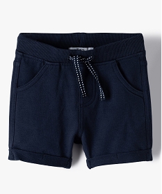 short bebe garcon confortable en jersey a taille elastiquee bleu shorts et bermudasA716301_4