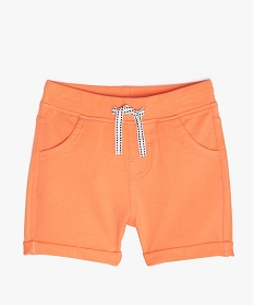GEMO Short bébé garçon confortable en jersey à taille élastiquée Orange