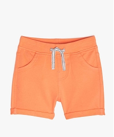 short bebe garcon confortable en jersey a taille elastiquee orangeA717001_1