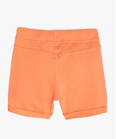 short bebe garcon confortable en jersey a taille elastiquee orangeA717001_3
