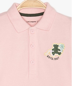 polo bebe garcon a manches courtes et broderies - lulucastagnette roseA718501_2