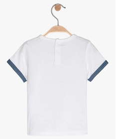 tee-shirt bebe garcon a col et manches fantaisie blanc tee-shirts manches courtesA720601_2