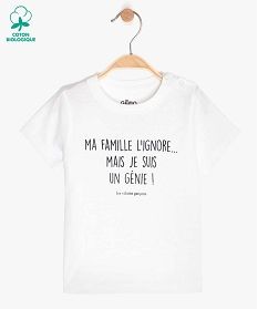 tee-shirt bebe garcon a message humoristique - gemo x les vilaines filles blanc tee-shirts manches courtesA722201_1