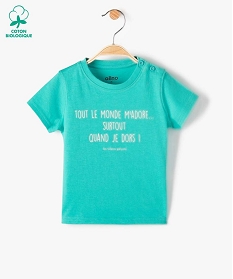 tee-shirt bebe garcon a message humoristique - gemo x les vilaines filles bleu tee-shirts manches courtesA722501_1