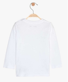 tee-shirt bebe garcon imprime fantaisie en coton bio blancA722701_2