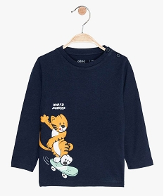 tee-shirt bebe garcon imprime fantaisie bleuA723001_1