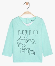 GEMO Tee-shirt bébé garçon effet 2-en-1 - Lulu Castagnette Vert