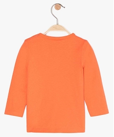 tee-shirt bebe garcon avec patchs et motifs orange tee-shirts manches longuesA723901_3