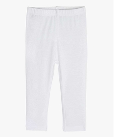 GEMO Legging bébé fille long en coton stretch Blanc