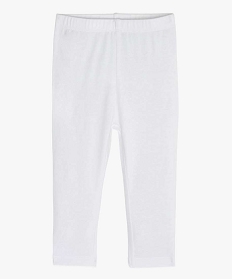 legging bebe fille long en coton stretch blancA725101_1