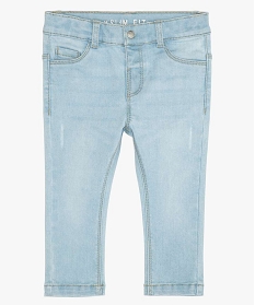 jean bebe fille coupe slim compose de matieres recyclees bleu pantalons et jeansA729101_1