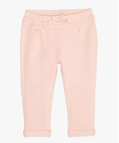 pantalon bebe fille en maille avec ceinture elastique roseA733401_1