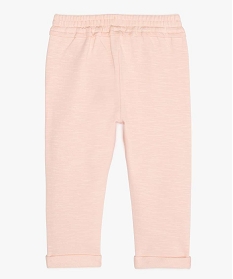 pantalon bebe fille en maille avec ceinture elastique rose leggingsA733401_2