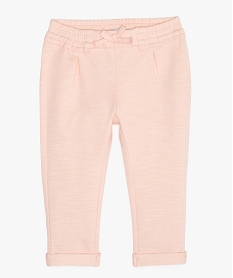 pantalon bebe fille en maille avec ceinture elastique rose leggingsA733401_3