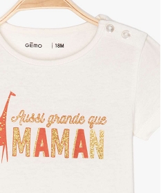 tee-shirt bebe fille a manches courtes imprime beigeA735201_2