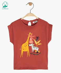 tee-shirt bebe fille coupe loose a motif en relief rouge tee-shirts manches courtesA735501_1