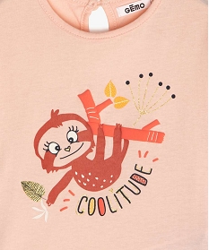 tee-shirt bebe fille coupe loose a motif en relief rose tee-shirts manches courtesA735701_2
