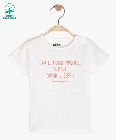 tee-shirt bebe fille a message humoristique gemo x les vilaines filles  blanc tee-shirts manches courtes - Main Image