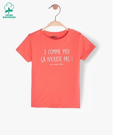 tee-shirt bebe fille a message humoristique - gemo x les vilaines filles rose tee-shirts manches courtesA736201_1