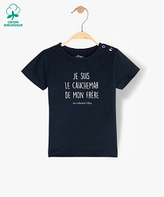 tee-shirt bebe fille a message humoristique - gemo x les vilaines filles bleu tee-shirts manches courtesA736501_1
