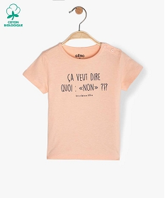 tee-shirt bebe fille a message humoristique - gemo x les vilaines filles rose tee-shirts manches courtesA736601_1