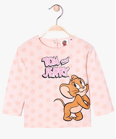 tee-shirt bebe fille a manches longues - tom jerry roseA737601_1