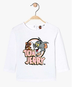 tee-shirt bebe fille a manches longues - tom jerry blancA737701_1