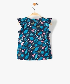tee-shirt bebe fille motif tropical a manches volantees multicoloreA739001_3