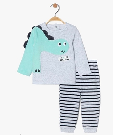 pyjama bebe garcon en velours a manches fantaisie bleuA741601_2