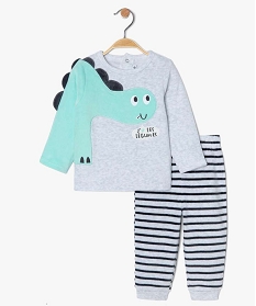 pyjama bebe garcon en velours a manches fantaisie bleu pyjamas 2 piecesA741601_2